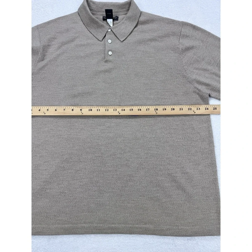 BANANA REPUBLIC Sweater‎ 100% X-Fine ITALIAN Merino Wool Mens 2XL Beige 3 Button